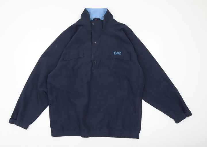 Cotton Traders Men's Blue M Basic Jacket 1/4 Zip Stand Collar