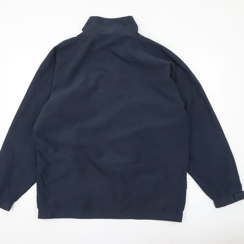Cotton Traders Men's Blue M Basic Jacket 1/4 Zip Stand Collar