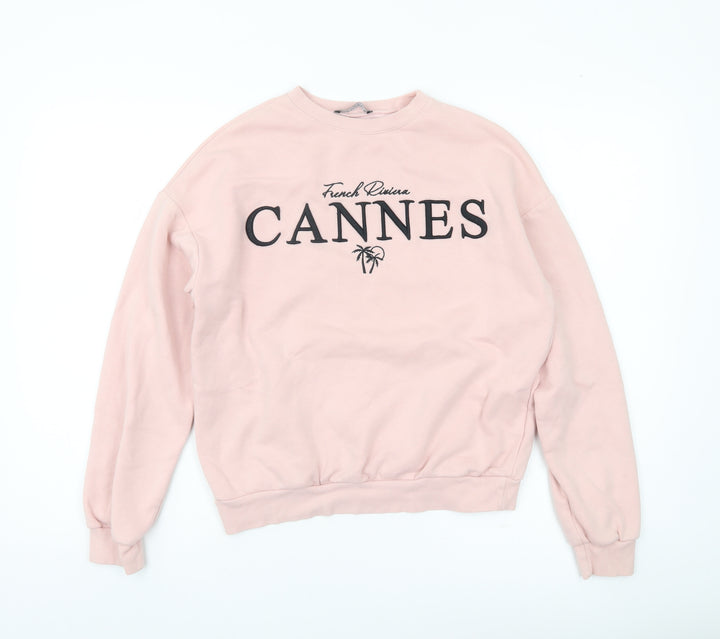 Select Womens Pink Pullover Sweatshirt XS Cannes Print Casual