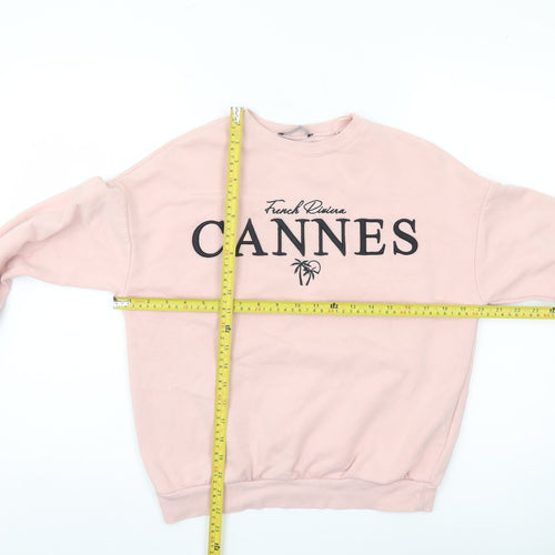 Select Womens Pink Pullover Sweatshirt XS Cannes Print Casual