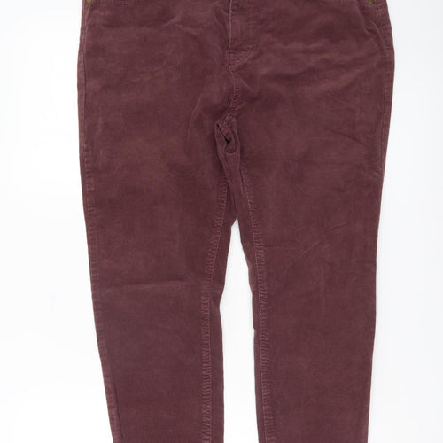 Tu Womens Purple Corduroy Slim Trousers Size 14