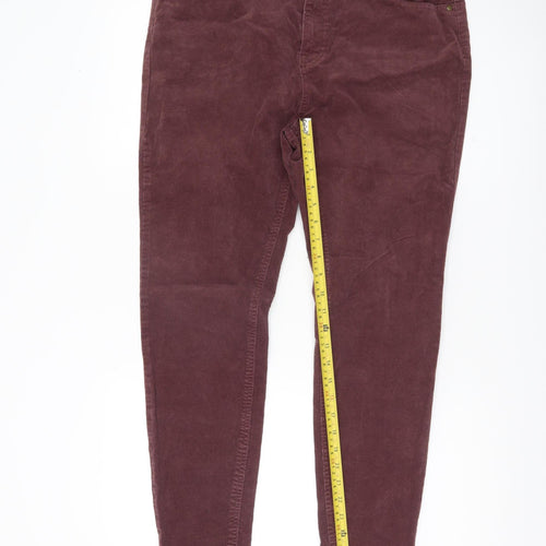 Tu Womens Purple Corduroy Slim Trousers Size 14