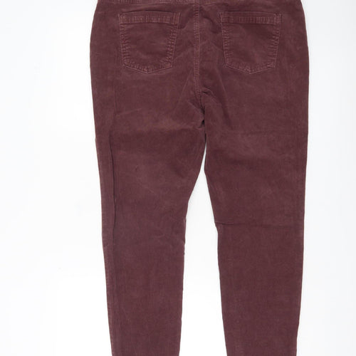 Tu Womens Purple Corduroy Slim Trousers Size 14