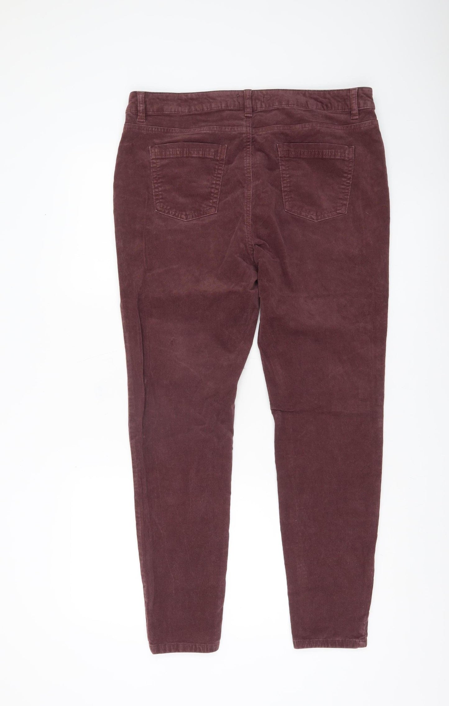 Tu Womens Purple Corduroy Slim Trousers Size 14