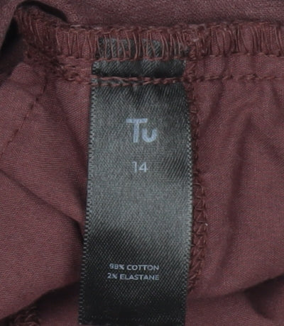 Tu Womens Purple Corduroy Slim Trousers Size 14