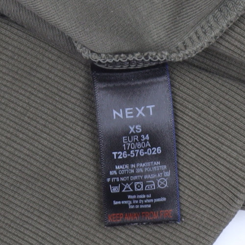 NEXT Womens Khaki Green XS Pullover Sweatshirt Long Sleeve