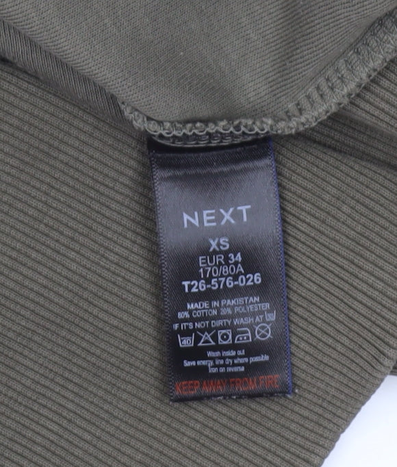 NEXT Womens Khaki Green XS Pullover Sweatshirt Long Sleeve