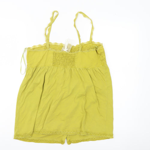 Next Womens Yellow Cotton Camisole Tank Top UK 12 Sleeveless