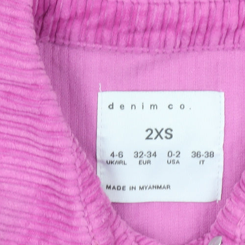 Denim Co. Womens Pink Corduroy Button Jacket 2XS UK 4-6