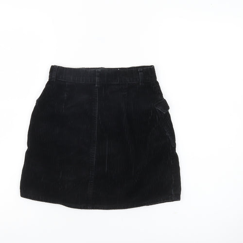 Primark Women’s Black Corduroy Mini Skirt Size 4 with Buttons