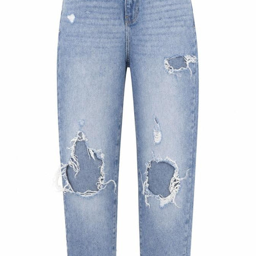 Urban Bliss Womens Blue Distressed Mom Jeans Size 8 High Rise