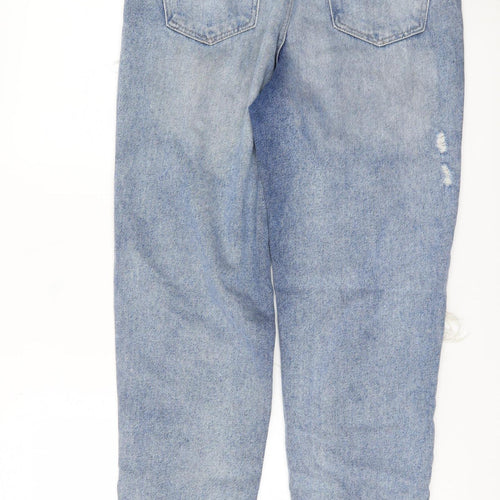 Urban Bliss Womens Blue Distressed Mom Jeans Size 8 High Rise