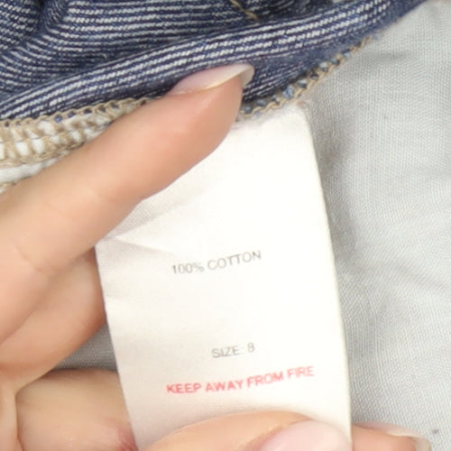 Urban Bliss Womens Blue Distressed Mom Jeans Size 8 High Rise