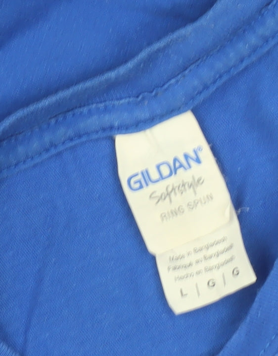 Gildan Men's Blue French Bulldogs Avengers Graphic T-Shirt Size L