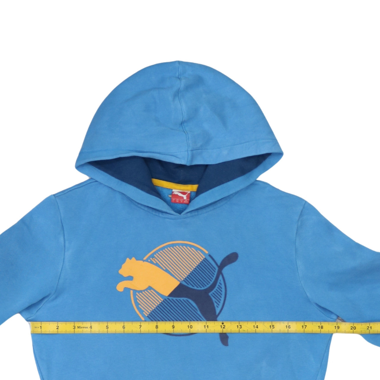 Puma Boys Blue Hoodie 12 Years Pullover Graphic Logo Sportswear