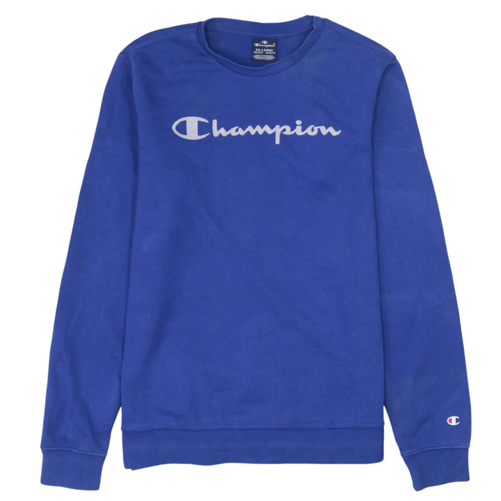Champion Boys Blue Logo Pullover Sweatshirt 15-16Y Crew Neck Casual