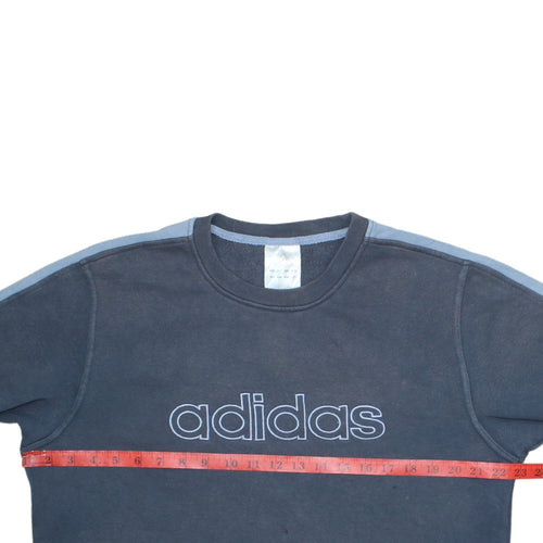 Adidas Men’s Blue Crew Neck Logo Sweatshirt Size L Regular Fit