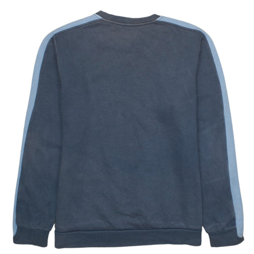 Adidas Men’s Blue Crew Neck Logo Sweatshirt Size L Regular Fit