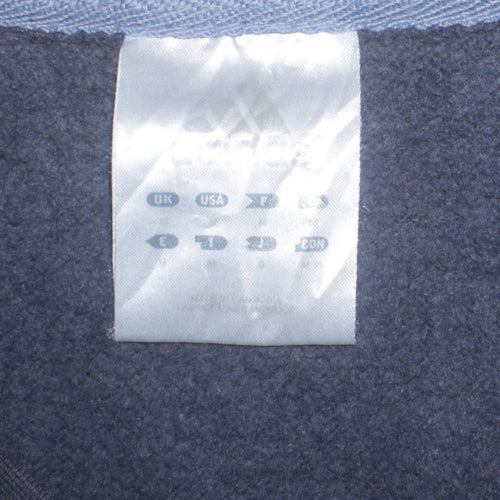 Adidas Men’s Blue Crew Neck Logo Sweatshirt Size L Regular Fit