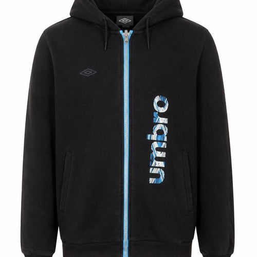 Umbro Boys Black Full Zip Hoodie 14-15 Years Logo Sports Casual