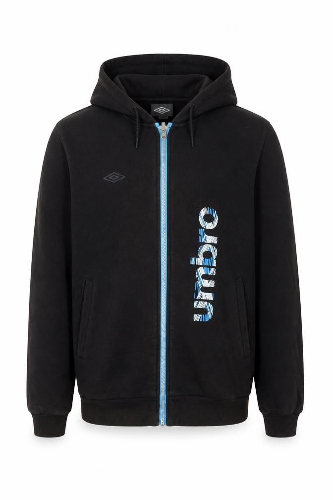 Umbro Boys Black Full Zip Hoodie 14-15 Years Logo Sports Casual