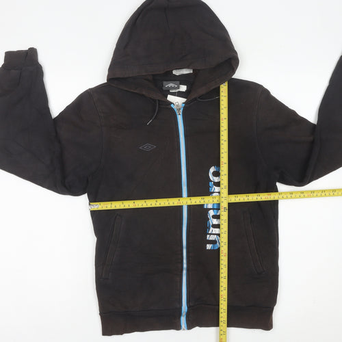 Umbro Boys Black Full Zip Hoodie 14-15 Years Logo Sports Casual