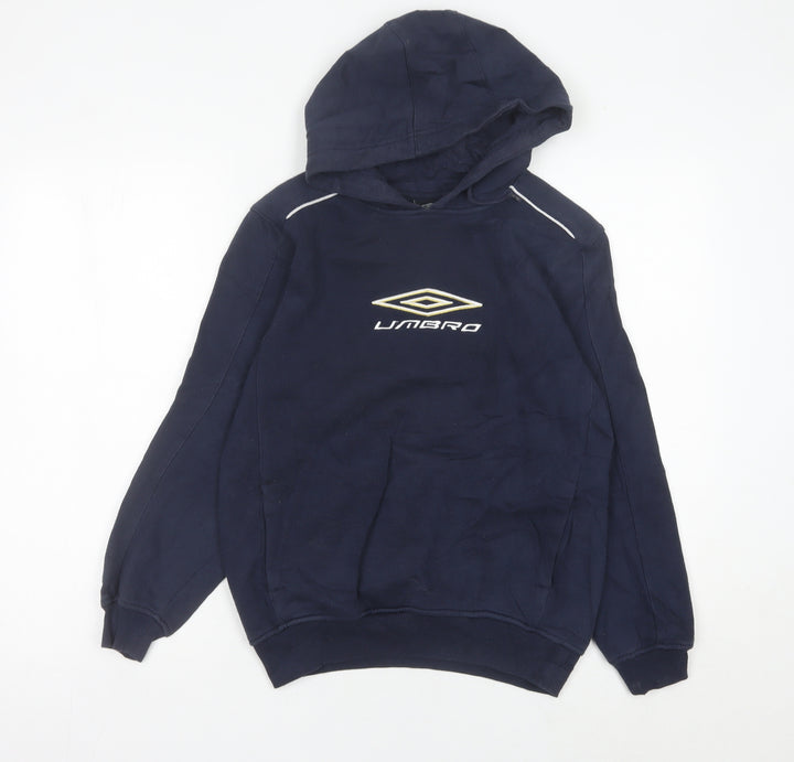 Umbro Boys Blue Pullover Hoodie 12-13 Years Logo Sportswear