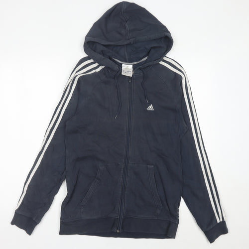 Adidas Men’s Blue Full Zip Hoodie Small Cotton Sportswear