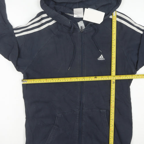 Adidas Men’s Blue Full Zip Hoodie Small Cotton Sportswear