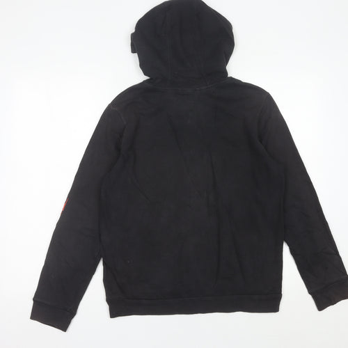 Adidas Boys Black Full Zip Hoodie 13-14 Years Sports Logo Hoodie