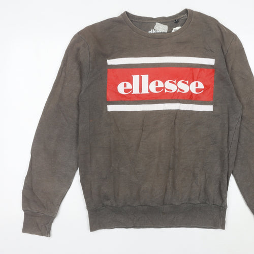 Ellesse Mens Brown Logo Sweatshirt L Crew Neck Pullover