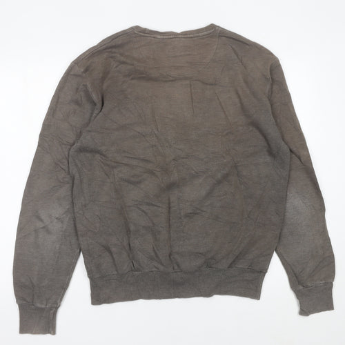 Ellesse Mens Brown Logo Sweatshirt L Crew Neck Pullover