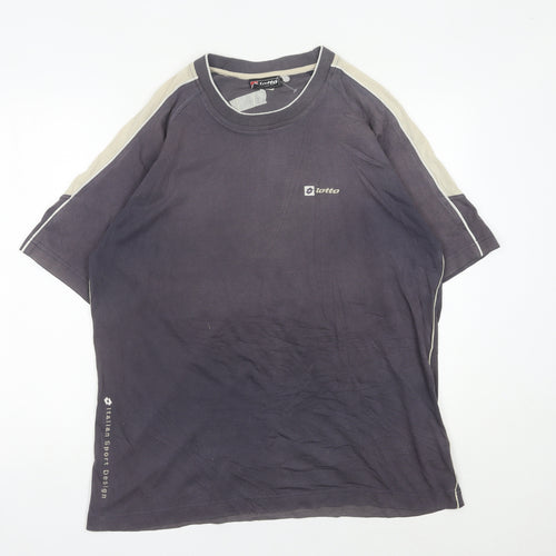 Lotto Men’s Grey XL Sports Logo Crew Neck Short Sleeve T-Shirt
