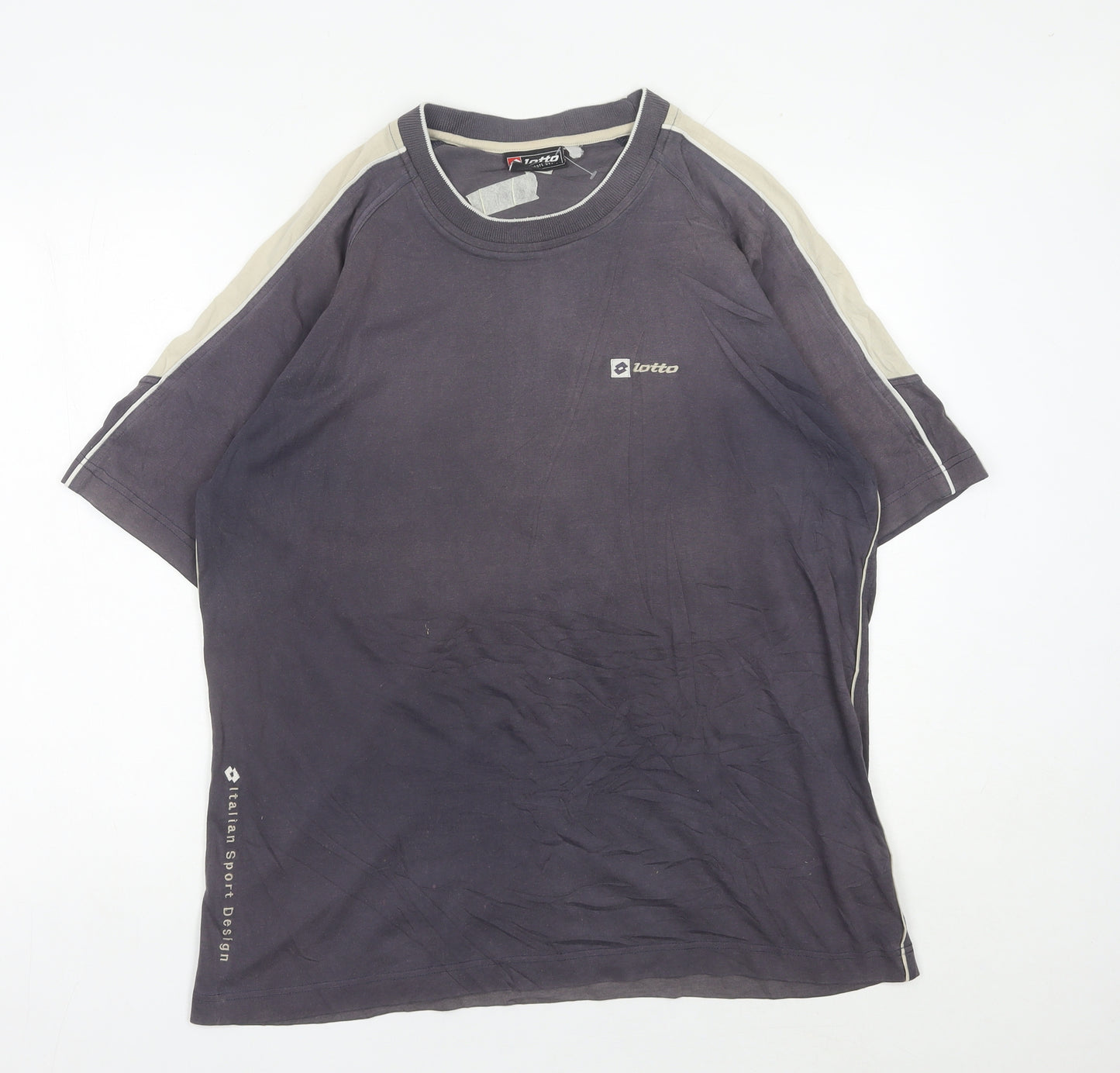 Lotto Men’s Grey XL Sports Logo Crew Neck Short Sleeve T-Shirt