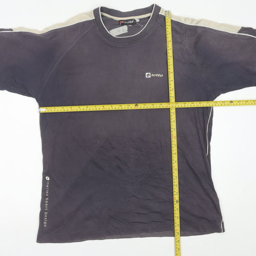 Lotto Men’s Grey XL Sports Logo Crew Neck Short Sleeve T-Shirt