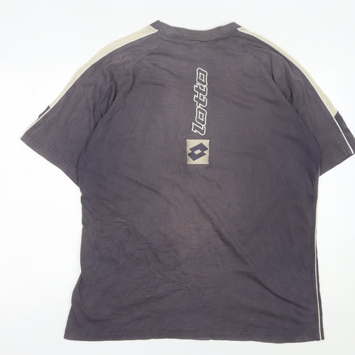 Lotto Men’s Grey XL Sports Logo Crew Neck Short Sleeve T-Shirt