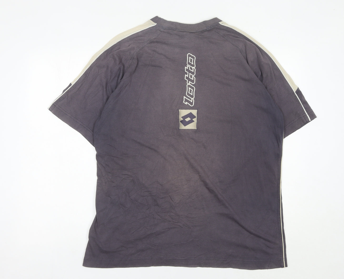Lotto Men’s Grey XL Sports Logo Crew Neck Short Sleeve T-Shirt