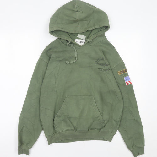 Topshop Women’s Green Hoodie Size 8 Pullover USAF Military Logo