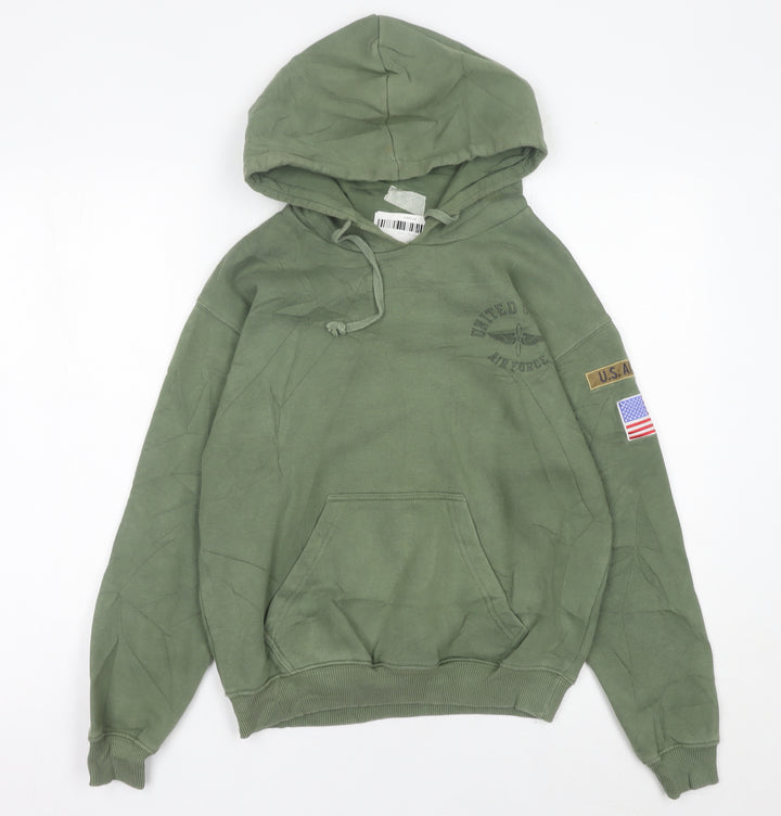 Topshop Women’s Green Hoodie Size 8 Pullover USAF Military Logo