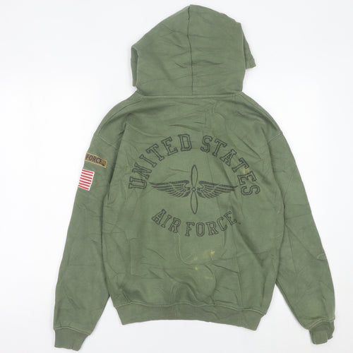 Topshop Women’s Green Hoodie Size 8 Pullover USAF Military Logo
