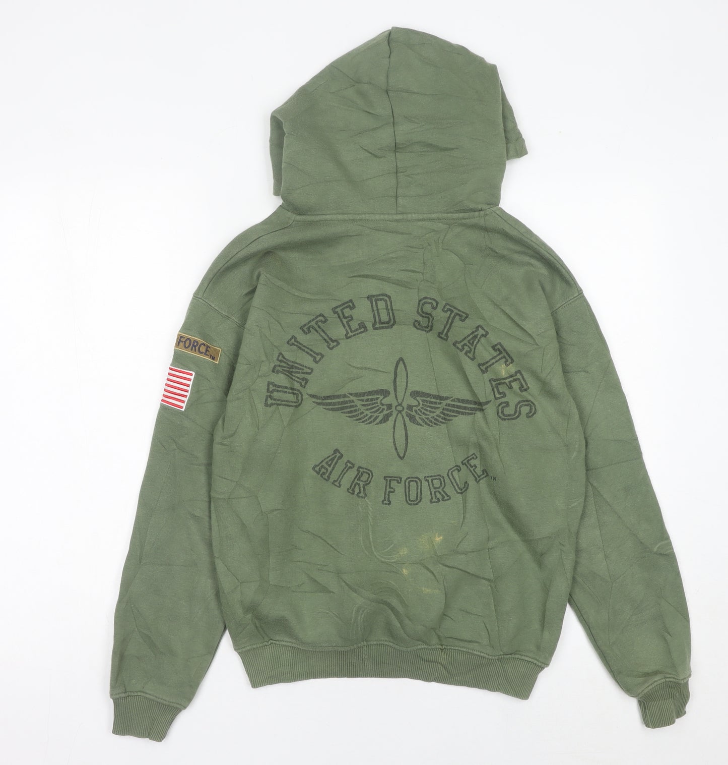 Topshop Women’s Green Hoodie Size 8 Pullover USAF Military Logo