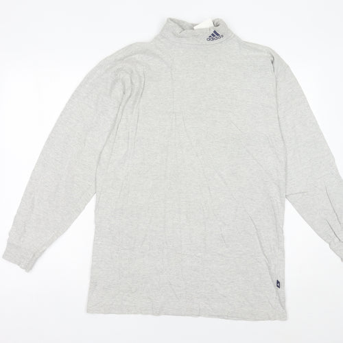Adidas Men’s Grey High Neck Pullover Sweatshirt Size L Regular Fit