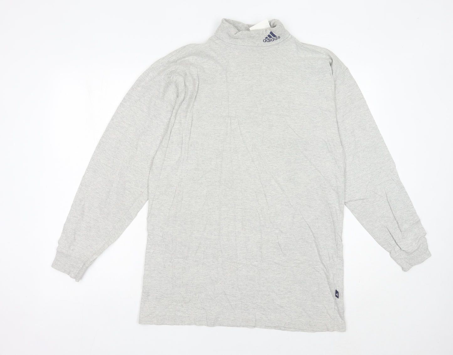 Adidas Men’s Grey High Neck Pullover Sweatshirt Size L Regular Fit