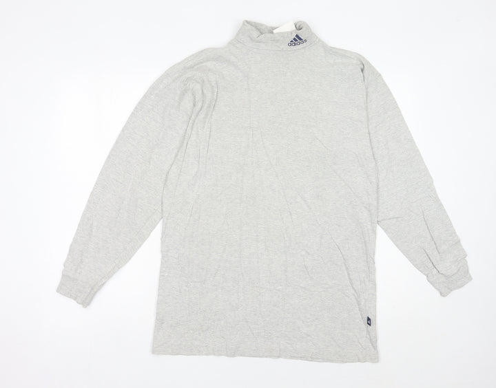 Adidas Men’s Grey High Neck Pullover Sweatshirt Size L Regular Fit