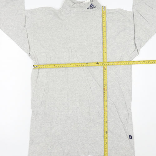 Adidas Men’s Grey High Neck Pullover Sweatshirt Size L Regular Fit