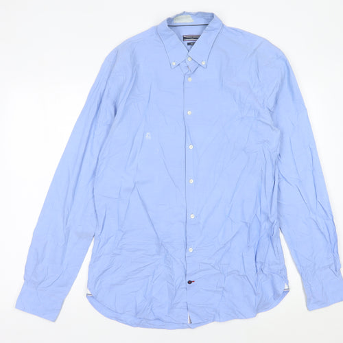 Tommy Hilfiger Men’s Blue Slim Fit Button-Down Shirt Size 16.5
