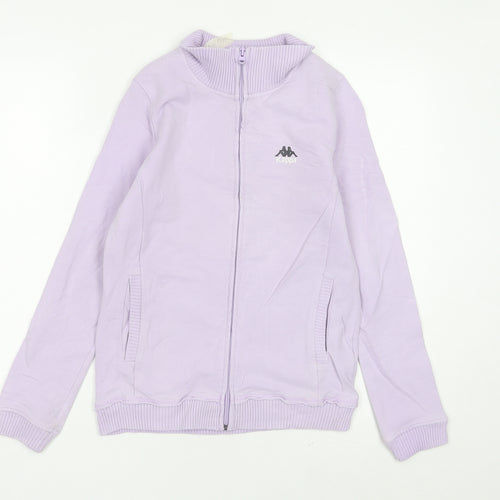 Kappa Womens Purple Full Zip Sweatshirt Medium Cotton Blend