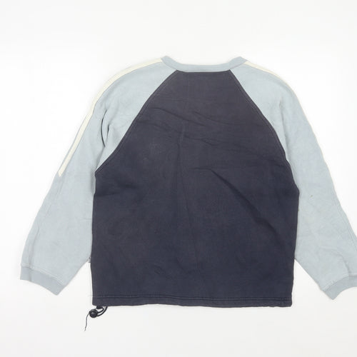 Adidas Boys Blue Pullover Sweatshirt 10 Years V-Neck Logo Sportswear