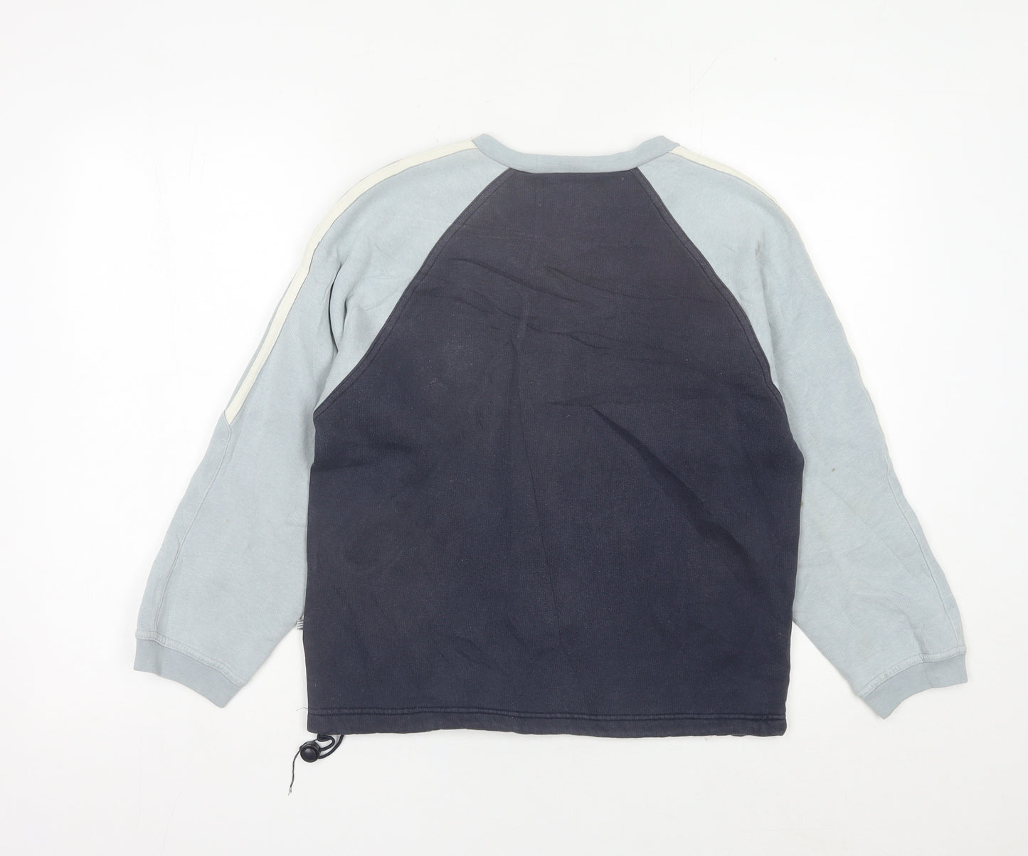 Adidas Boys Blue Pullover Sweatshirt 10 Years V-Neck Logo Sportswear