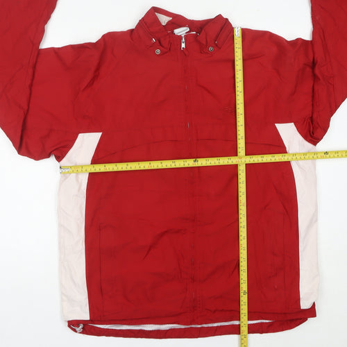 Umbro Men’s Red Windbreaker Jacket L Sports Logo Full Zip